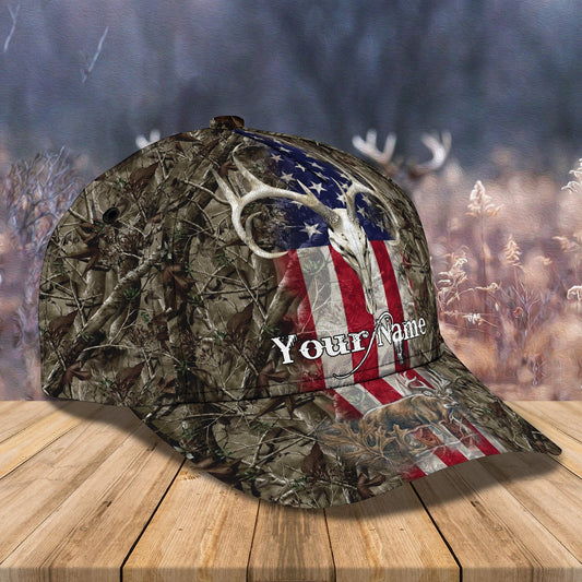 3D Classic Cap Deer Hunting 02 Personalize Name Cap Lasfour CA1375