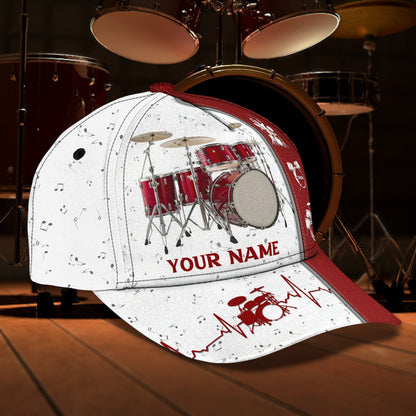 3D Classic Cap Drum Lovers 050 Personalized Name Cap Lasfour CA1853