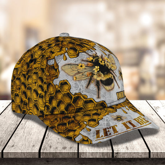 3D Classic Cap Bee 01 (New) Personalized Name Cap Lasfour CA2288