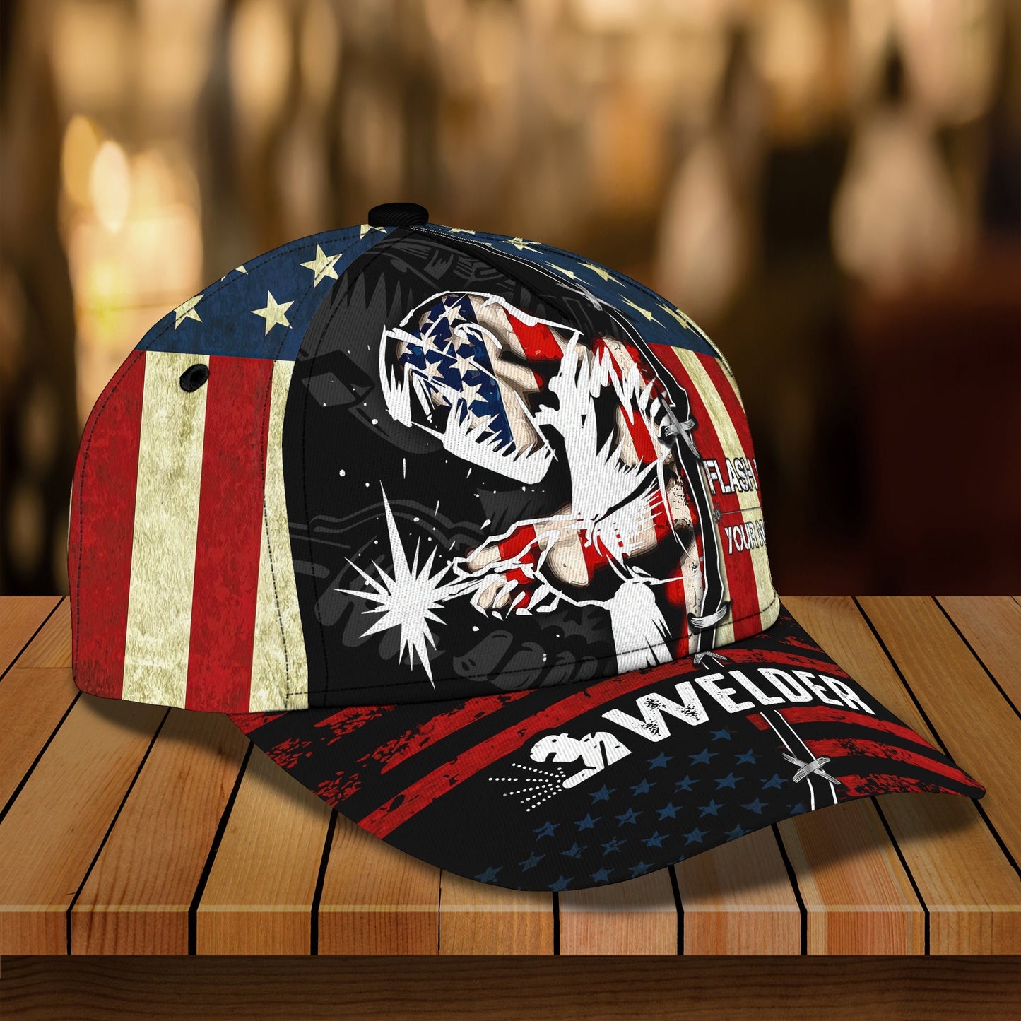 3D Classic Cap Welder Americanpersonalized Name Cap Lasfour CA0900