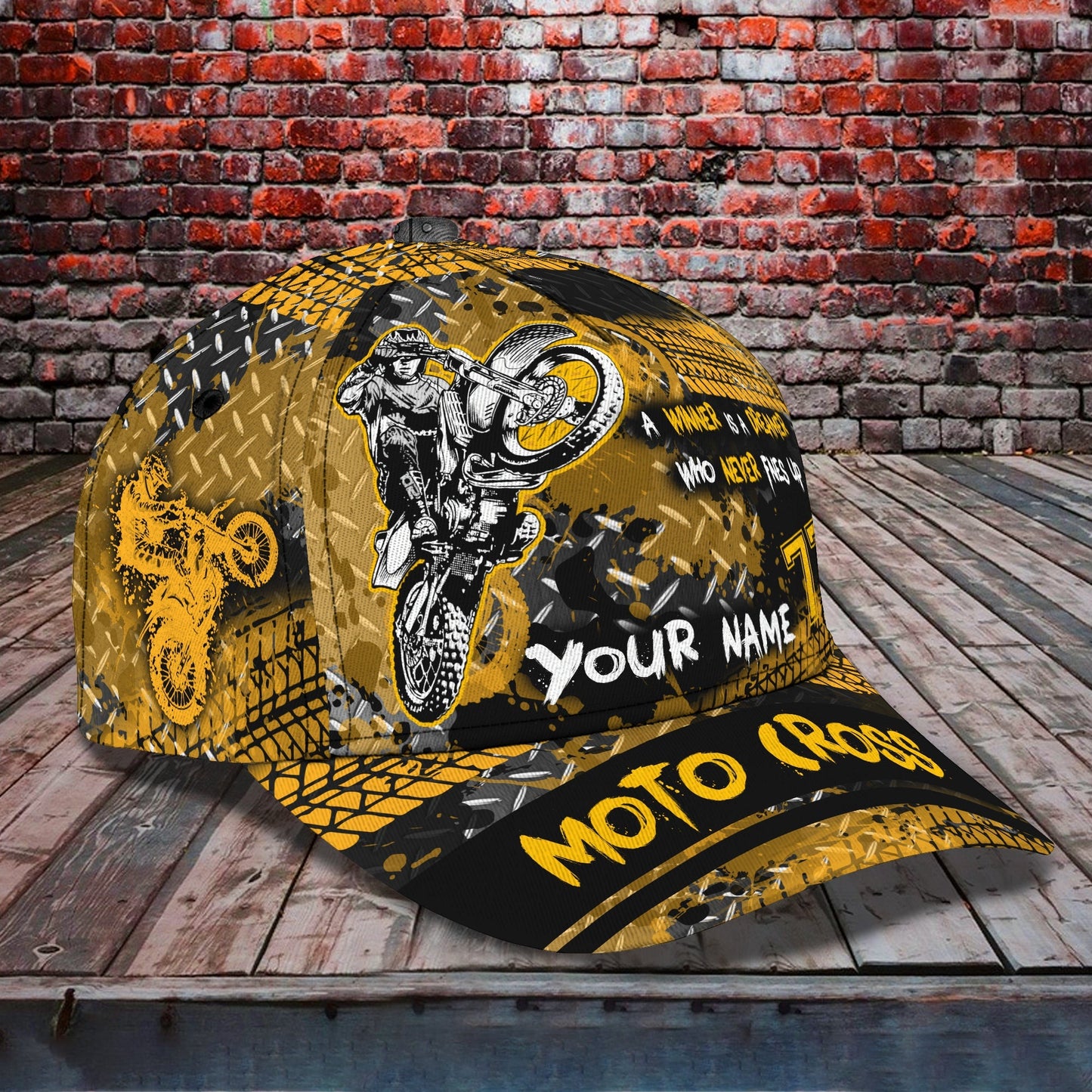 3D Classic Cap Motocross Personalized Name Cap Lasfour CA2063