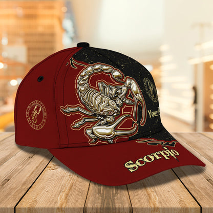 3D Classic Cap Scorpio Personalized Name Cap 01 Lasfour CA2387