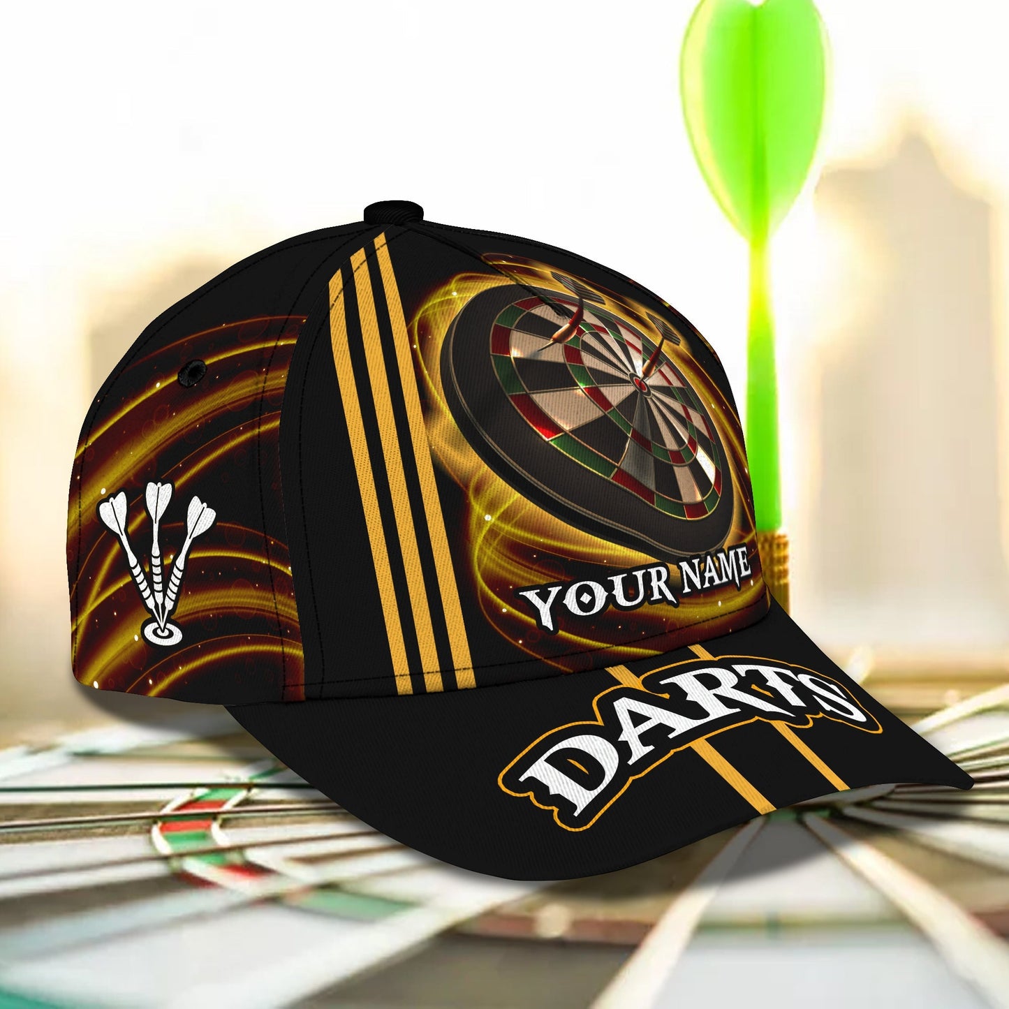 3D Classic Cap Darts Personalized Name Lasfour CA1508