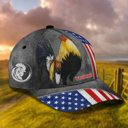 3D Classic Cap Rooster 04 Personalize Name Cap 203 Lasfour CA1068