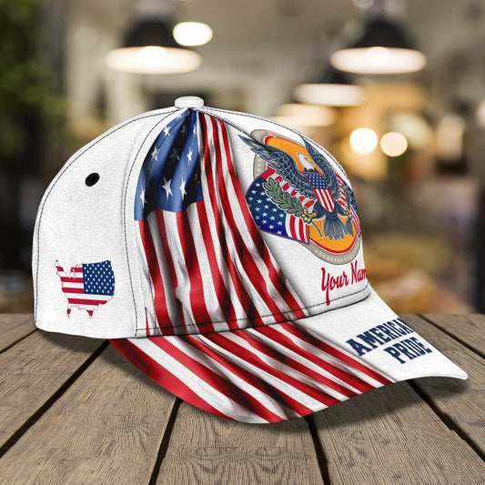 3D Classic Cap American Pride Personalized Name Cap 300 Lasfour CA1874