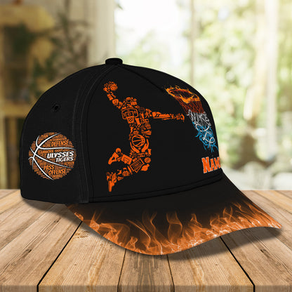 3D Classic Cap Basketball Personalize Name Cap Cap Lasfour CA0929