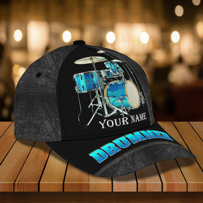 3D Classic Cap Drummer 26 Personalized Name Cap Lasfour CA0815