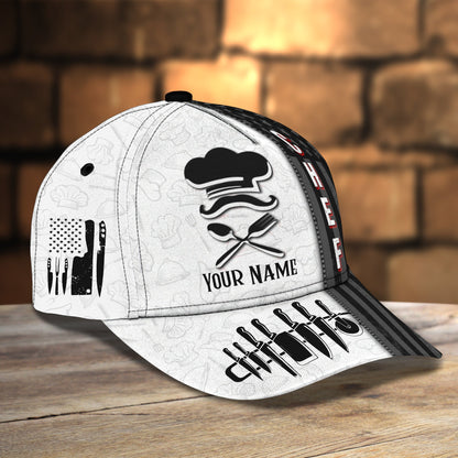 3D Classic Cap Ptnama Personalized Name Cap Chef08 Lasfour CA1631