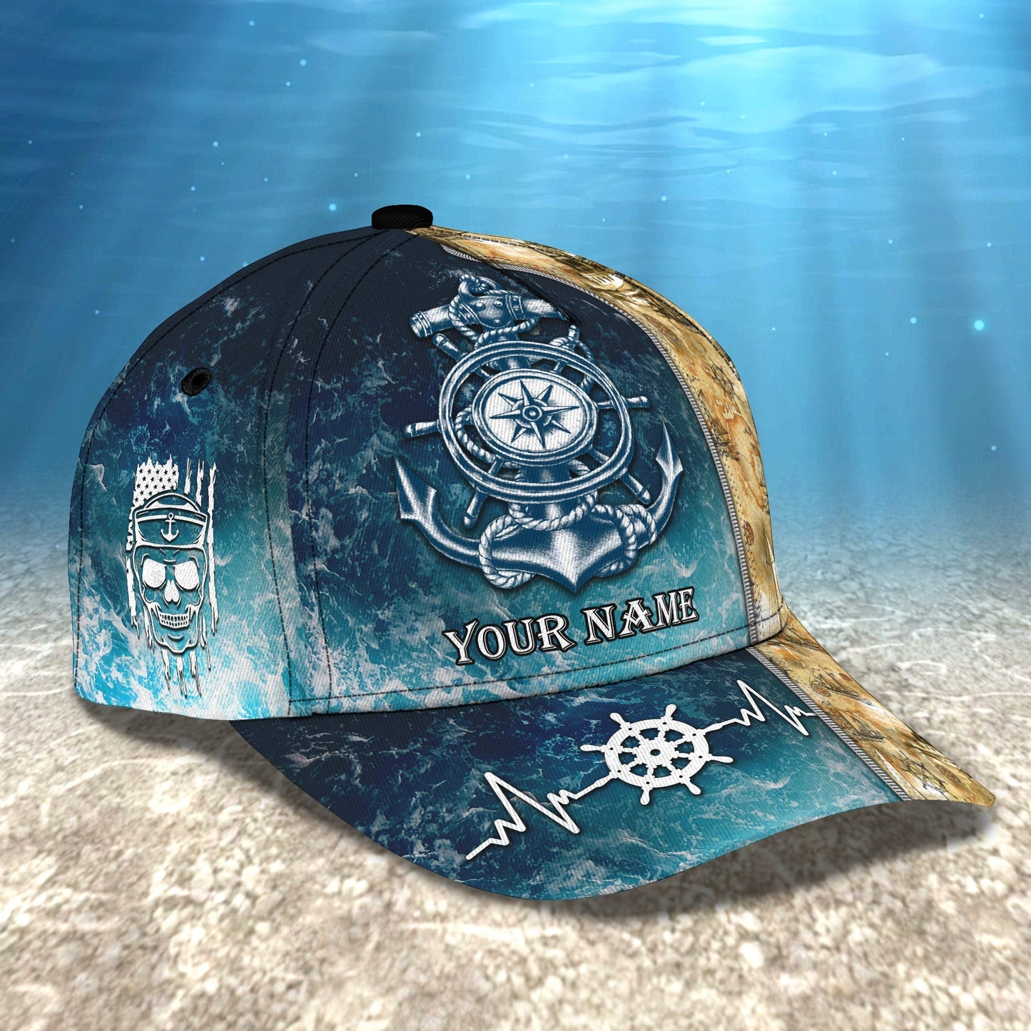 3D Classic Cap Sailor Personalized Name Cap Lasfour CA1294