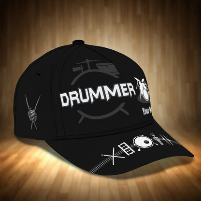 3D Classic Cap Drummer Personalized Name Cap 15 Rinc Lasfour CA2155