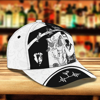 3D Classic Cap Bartender Personalized Name Cap Lasfour CA1338