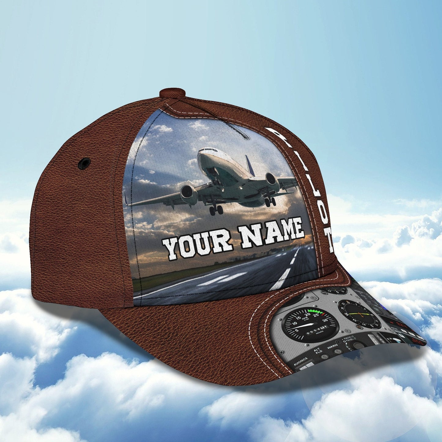 3D Classic Cap Pilot 01Personalized Name Cap Lasfour CA1901