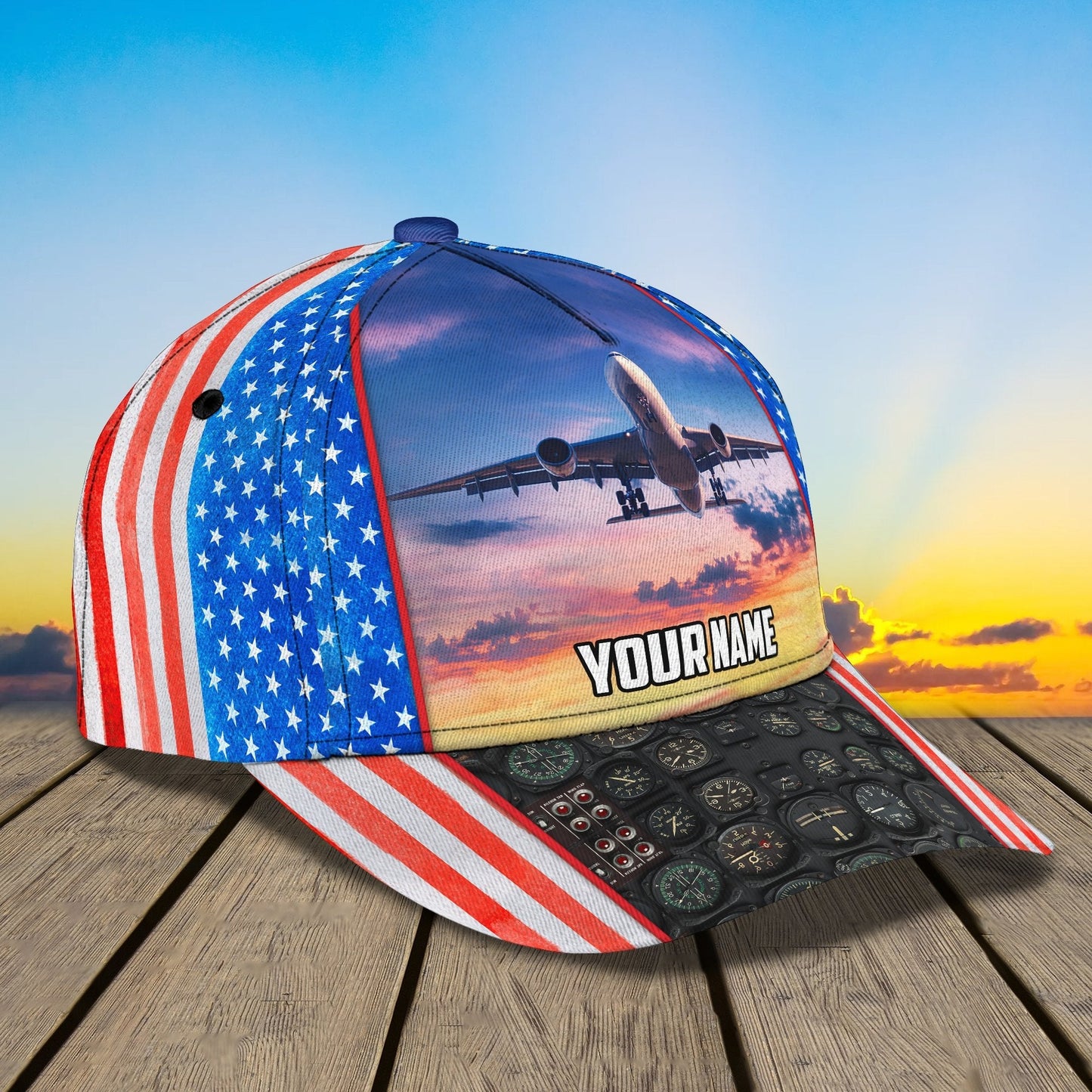 3D Classic Cap Pilot 02 Personalized Name Cap Lasfour CA1900