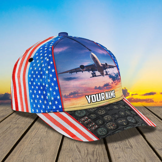 3D Classic Cap Pilot 02 Personalized Name Cap Lasfour CA1900