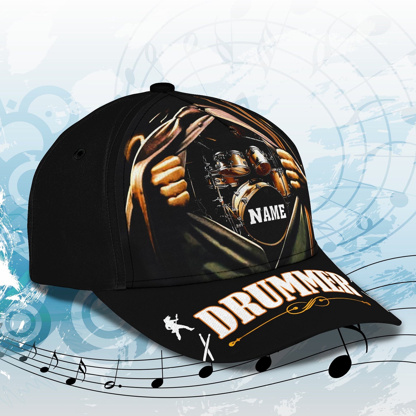 3D Classic Cap Best Drummer Personalized Name Cap 29 Lasfour CA2366