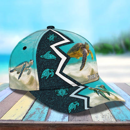 3D Classic Cap Turtle 01 Personalized Name Cap Lasfour CA1331