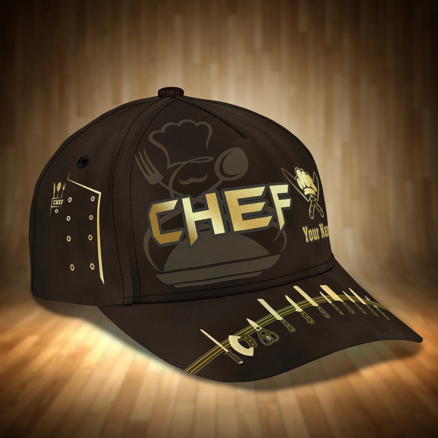 3D Classic Cap Personalized Name Cap Chef 3536 Lasfour CA2349