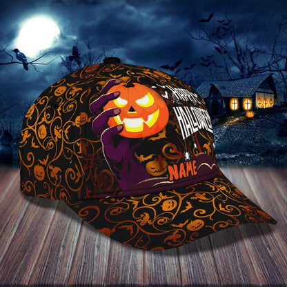 Happy Halloween Hat Personalized Letter Trucker Hat Print, Hat with Adjustable Snap CO0998