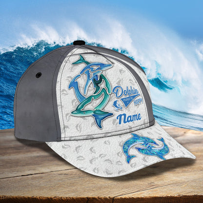 3D Classic Cap Dolphin Personalize Name Cap Lasfour CA1189