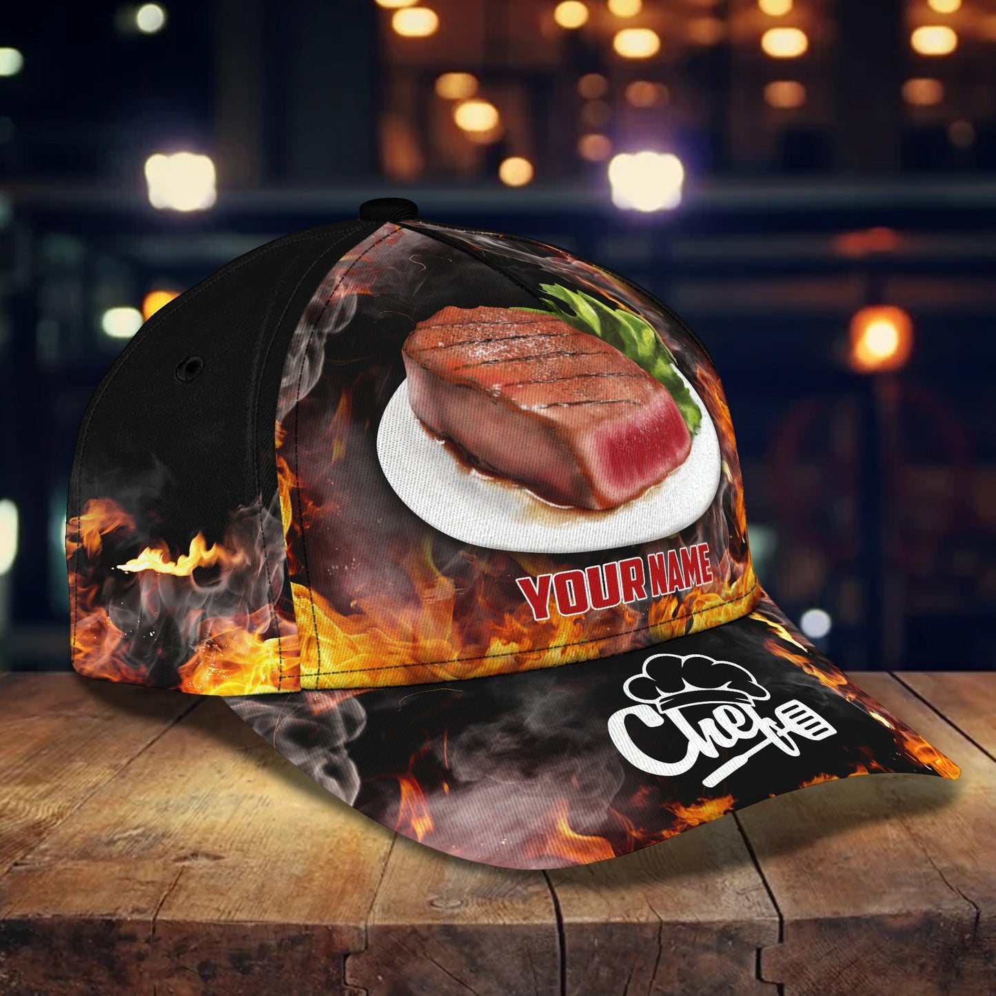 3D Classic Cap Chef 2 Personalized Name Cap Lasfour CA0867