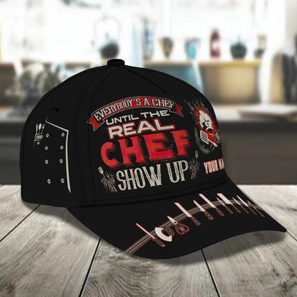 Custom With Name Chef Gear And Uniform Black Baseball Cap For Master Chef, Premium Quality Classic 3D Chef Cap CO0406