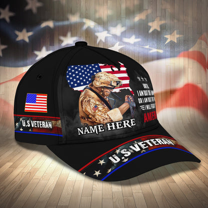 3D Classic Cap Personalized Name Cap20 Veteran Lasfour CA0505