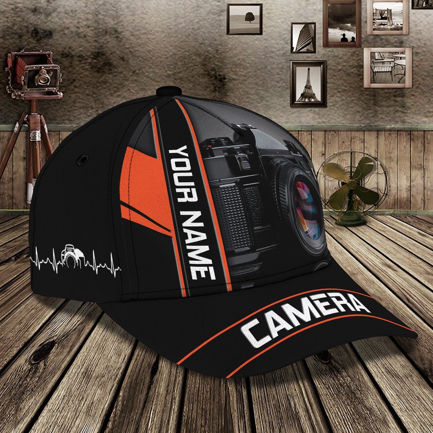 3D Classic Cap Camera 7 Personalized Name Cap Lasfour CA1588