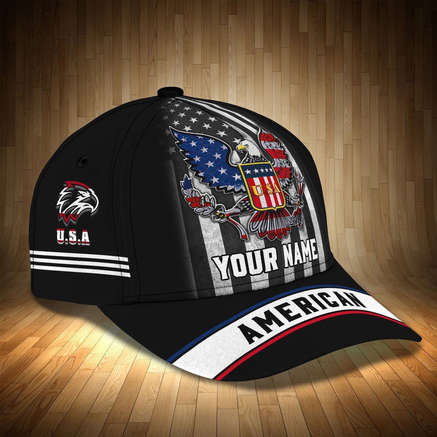 3D Classic Cap American Pride Personalized Name Cap55Lasfour CA1528