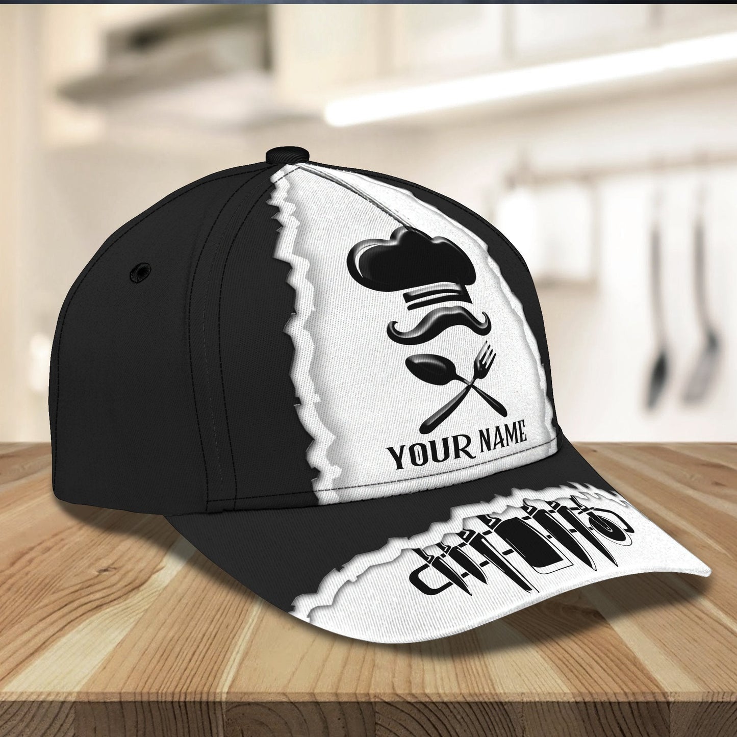 3D Classic Cap Personalized Name Cap Chef10 Lasfour CA1881