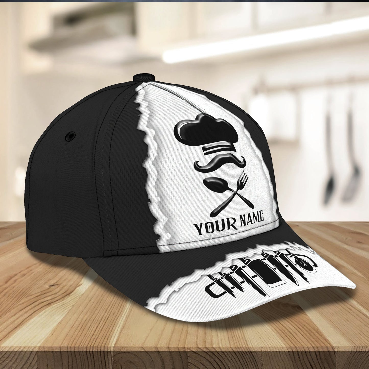 3D Classic Cap Personalized Name Cap Chef 10 Lasfour CA2374