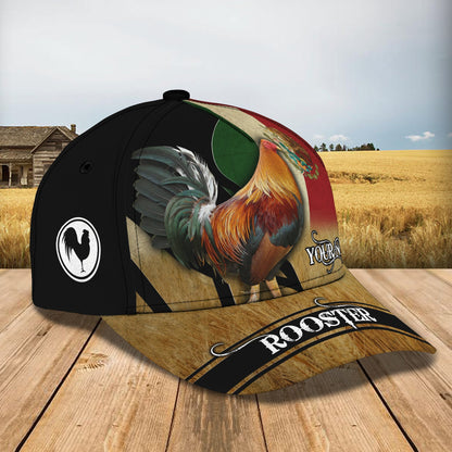 3D Classic Cap Rooster 01 Personalized Name Cap Lasfour CA1314