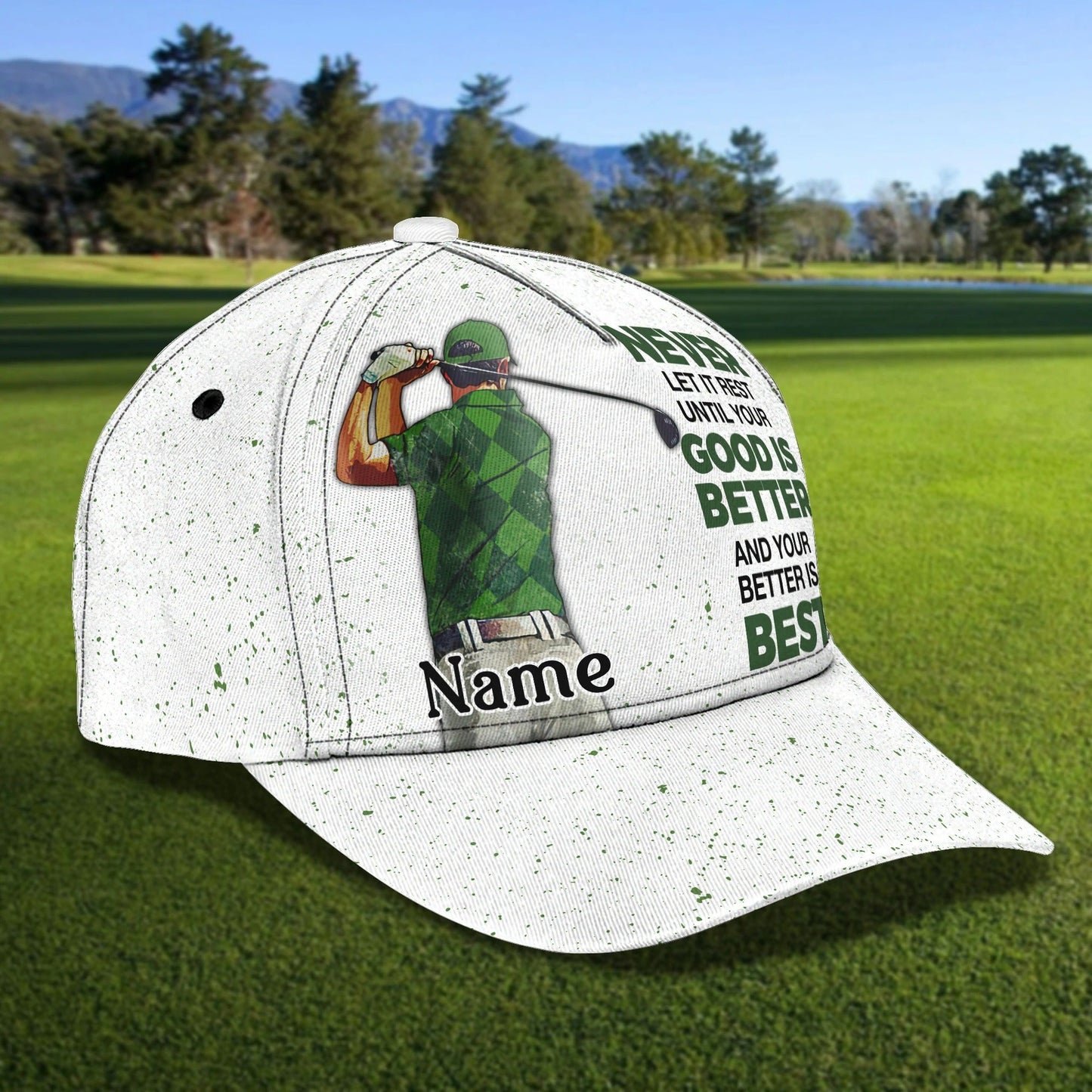 Customized With Name All Over Print 3D Cap For Dad Golf, Man Golfer Hat Caps, Dad Golf Caps CO0350