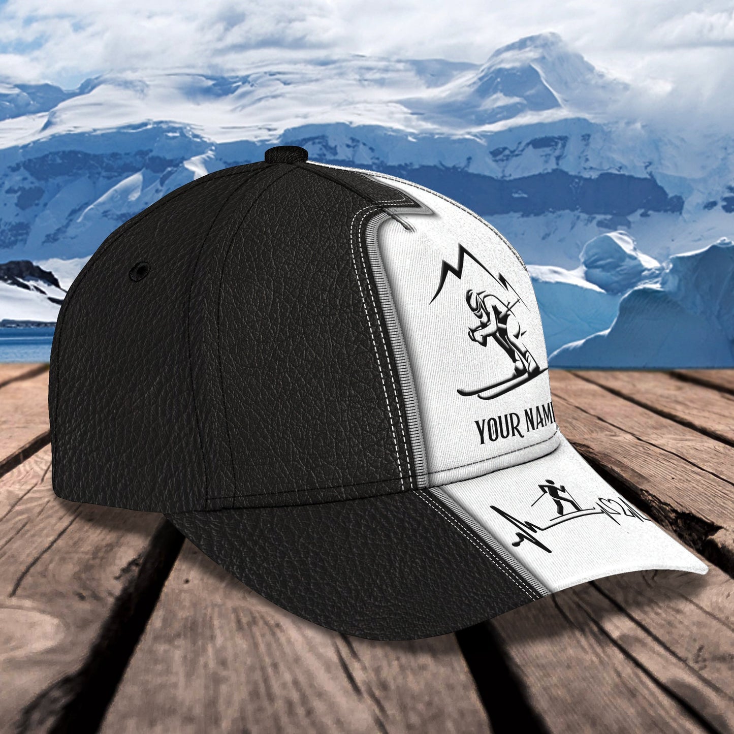 3D Classic Cap Skiing Personalized Name Cap Lasfour CA1205