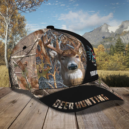 3D Classic Cap American Deer Hunting Personalized Name Cap Lasfour CA2403