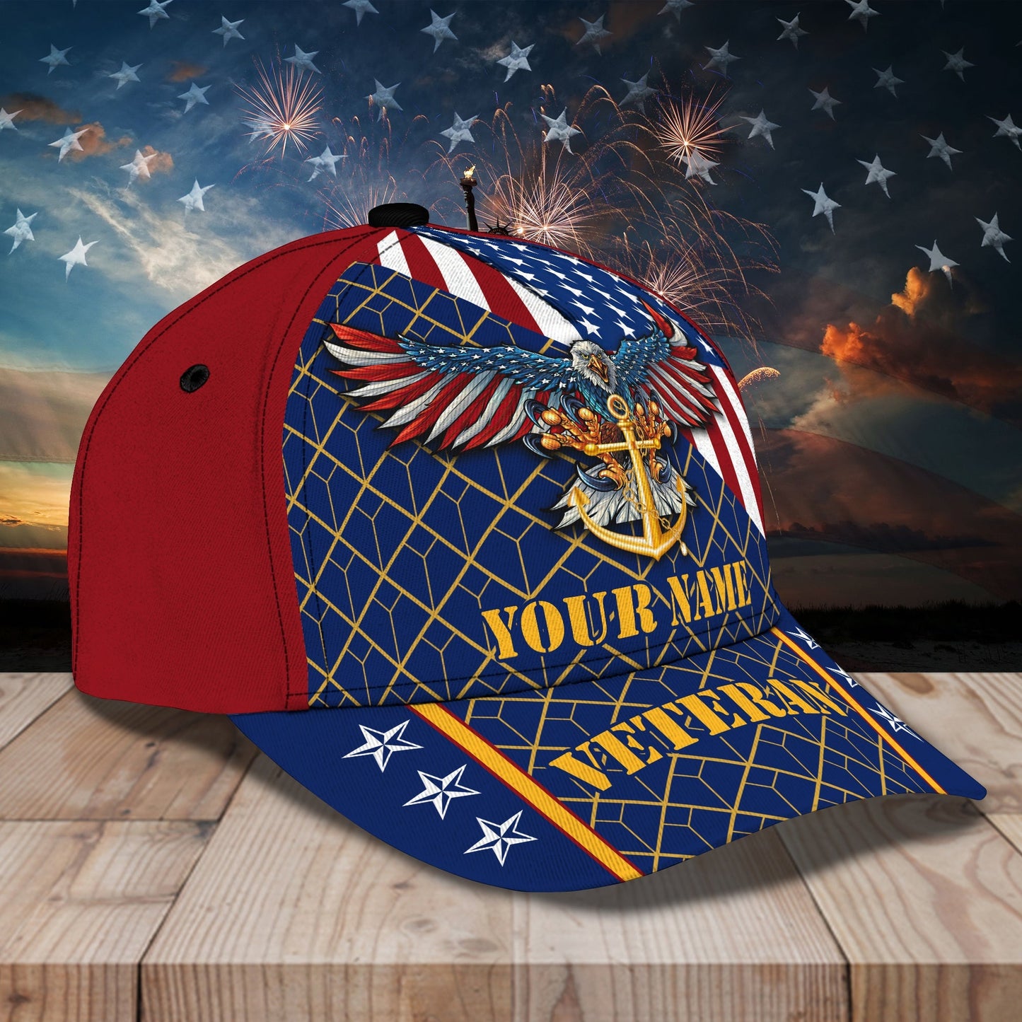 3D Classic Cap Veteran 001 Personalized Name Cap Lasfour CA1066