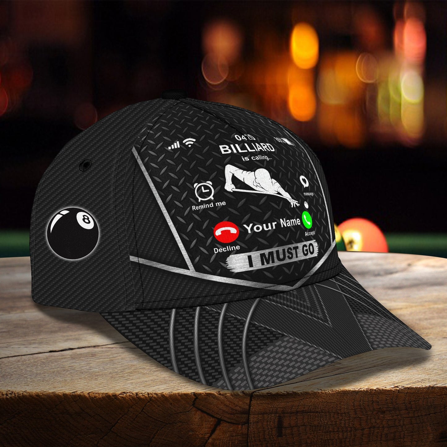 3D Classic Cap Billiard Is Calling . . .Personalized Name Cap 174 Lasfour CA2099