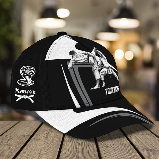 3D Classic Cap Karate Personalized Name Cap 01 Lasfour CA1458