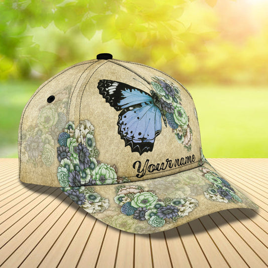 3D Classic Cap Butterfly Personalized Name Cap Namacap076 Lasfour CA1400