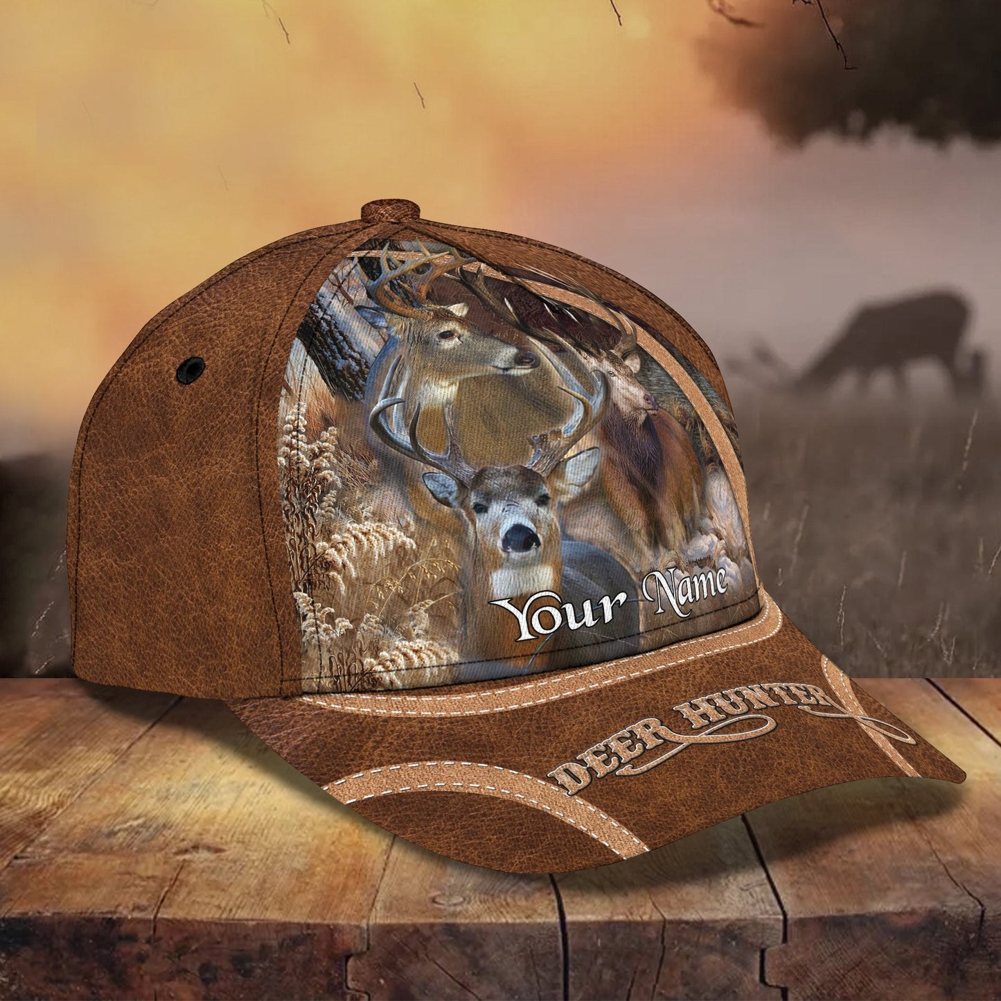 3D Classic Cap Deer Hunterpersonalized Name Cap 07 Lasfour CA2468