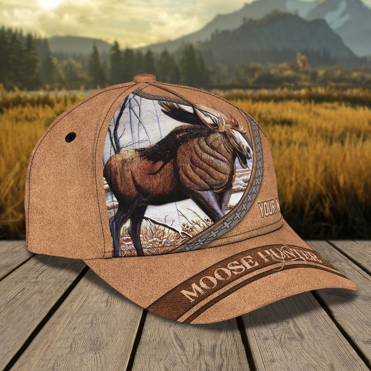 3D Classic Cap Moose Hunterpersonalized Name Cap Lasfour CA1824