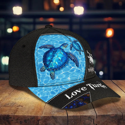 3D Classic Cap Turtle 03 Personalized Name Cap Lasfour CA1648