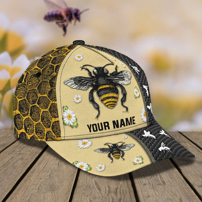 3D Classic Cap Bee 01 Personalized Name Cap Lasfour CA1385