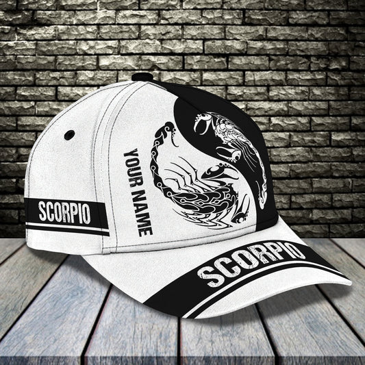 3D Classic Cap Scorpio Personalized Name Cap 01 Lasfour CA2266