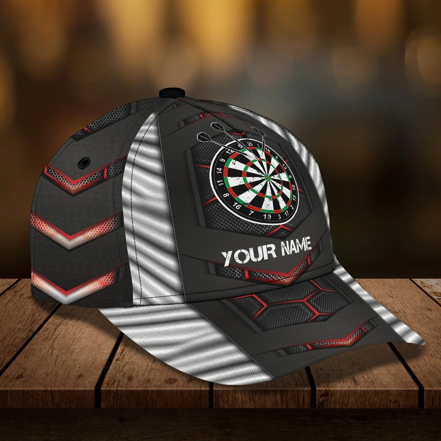 Customized With Name 3D Dart Caps, Dart Lover Gifts, Dart Hat Dart Cap For Dart Players CO0390