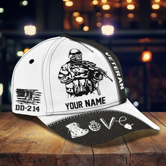 3D Classic Cap Veteran Personalized Name Cap 88 Lasfour CA1225