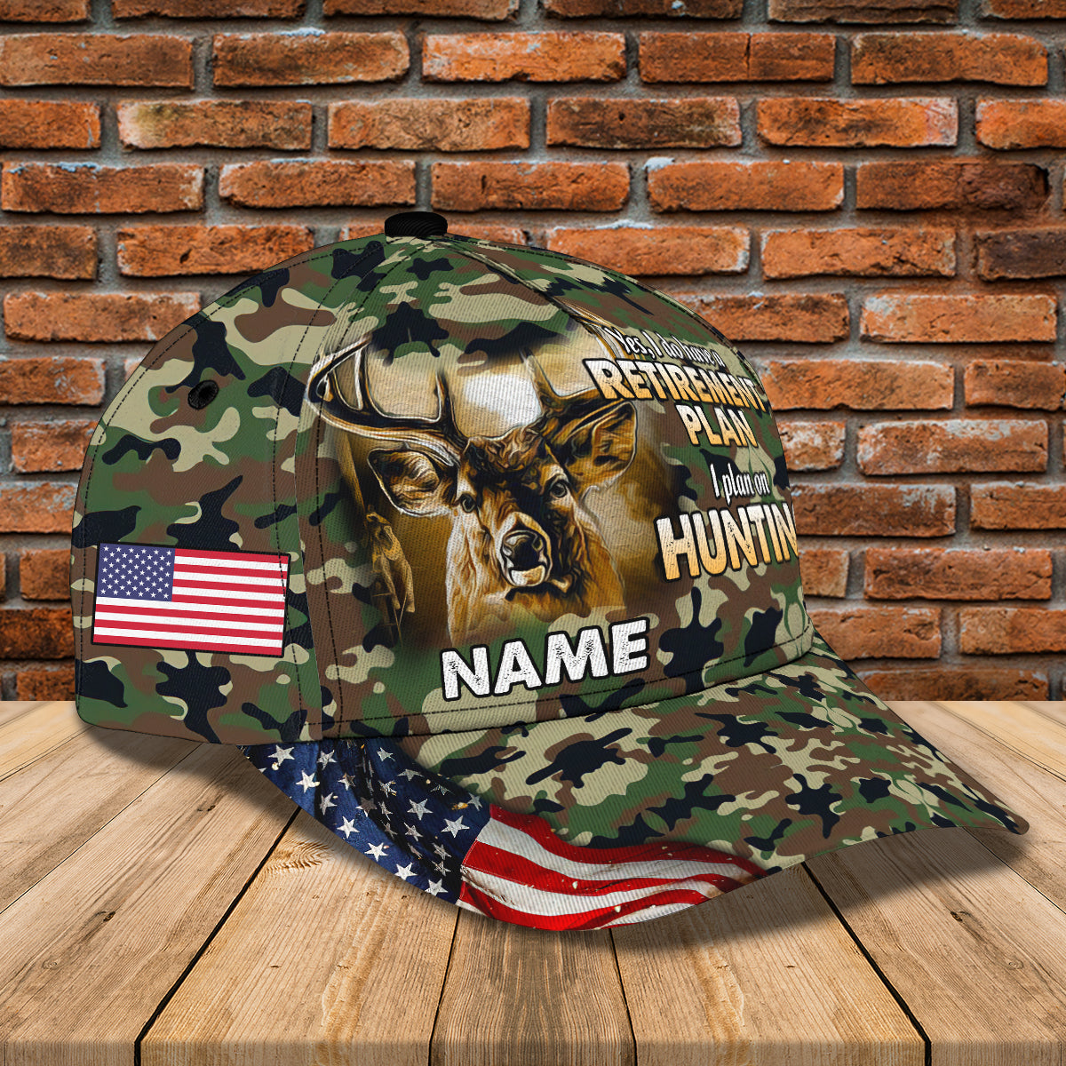 3D Classic Cap American Deer Hunting 3Personalized Name Cap Lasfour CA1582