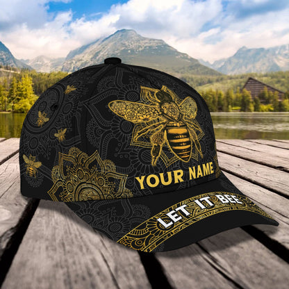 3D Classic Cap Bee Personalized Name Cap Lasfour CA2268