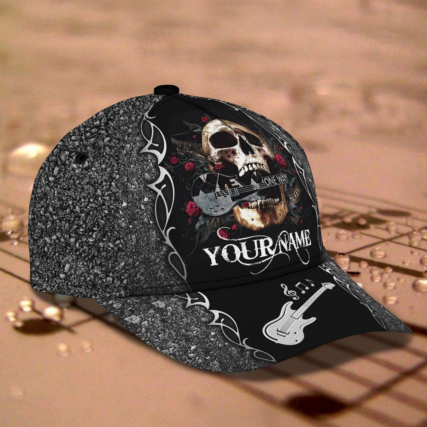 Customized Skull Guitar Classic Cap Hat For My Guitarist Friend, To My Son Daughter Love Guitar Gifts CO0443