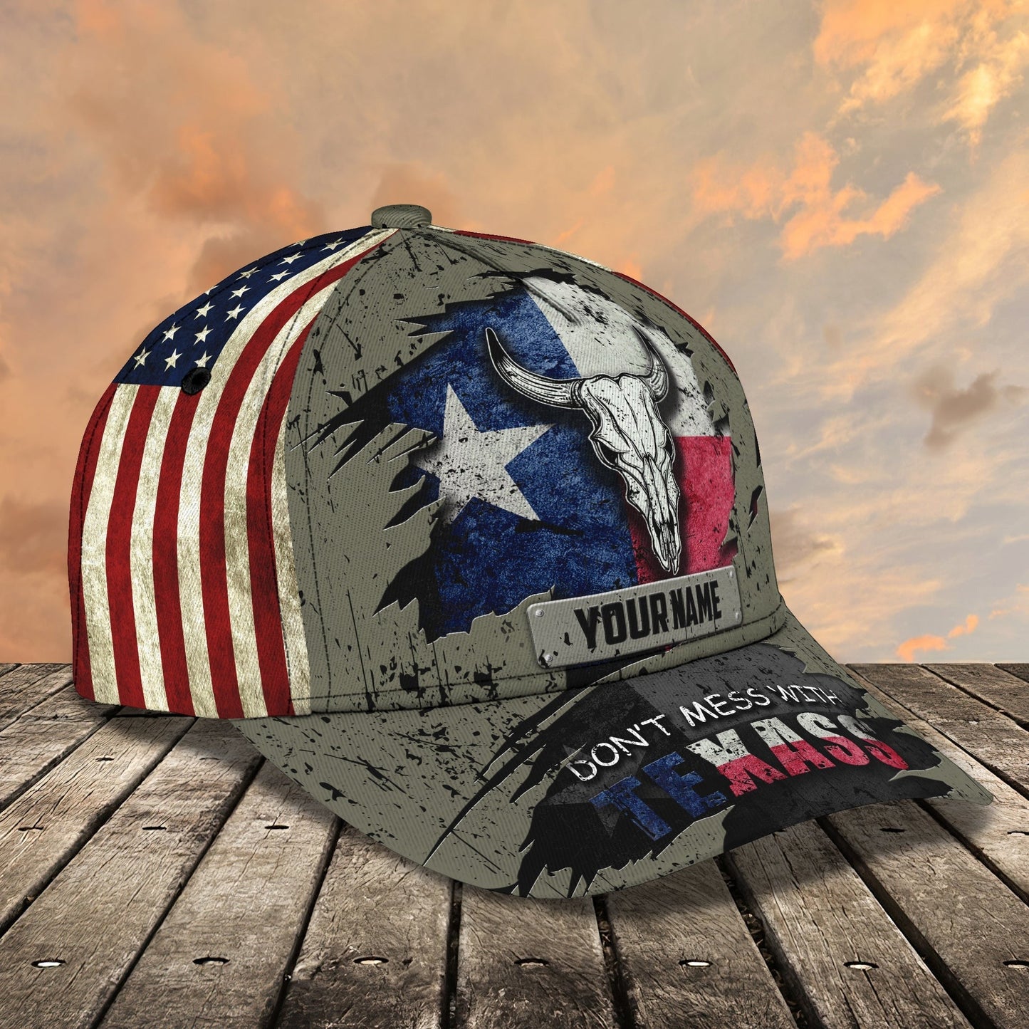 Custom With Name Texas Baseball Cap Hat, American Support Texas 3D Cap Hat, Eagle Texas Cap Hat CO0385