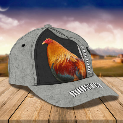 3D Classic Cap Rooster Personalized Name Cap 20 Lasfour CA0840